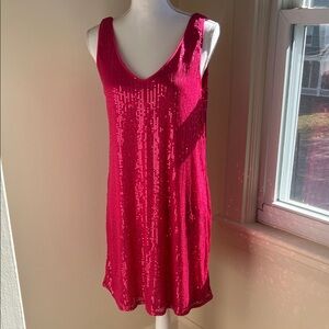 Vine & Love fuchsia sequin sleeveless dress